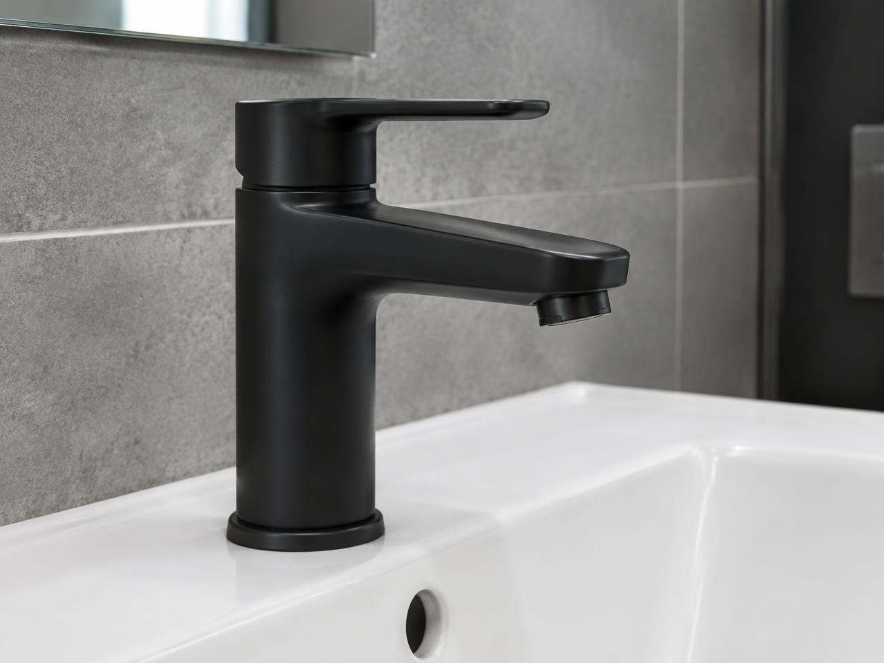 After: Restroom — new faucet